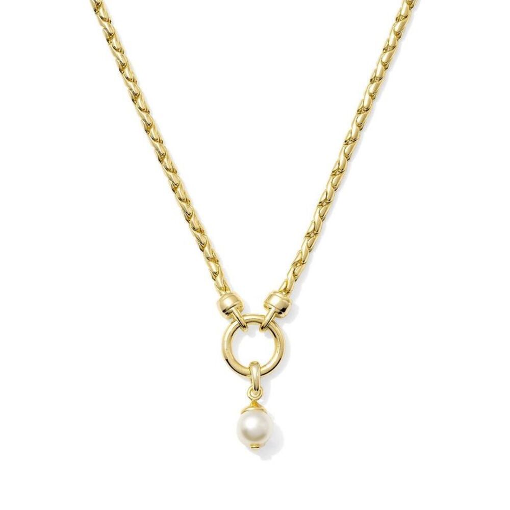 Open Box - Kendra Scott -  14K Gold Over Brass Sawyer Gold/White